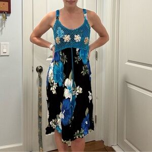 Floral Sun Dress with Knit Top